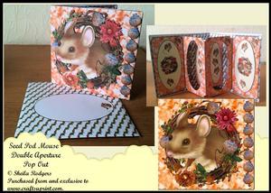 Seed Pod Mouse - Double Aperture Pop Out Card