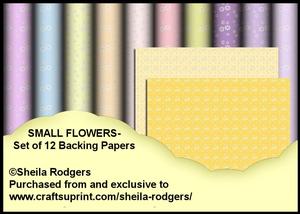 Small Flowers - Set of 12 Backing Papers