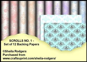 Scrolls No. 1 - Set of 12 Backing Papers