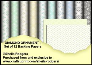 Diamond Ornament - Set of 12 Backing Papers