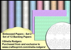 Embossed Papers - Set 2 - Set of 12 Backing Papers