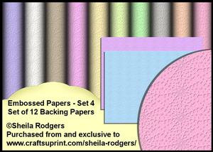 Embossed Papers - Set 4 - Set of 12 Backing Papers