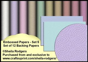Embossed Papers - Set 5 - Set of 12 Backing Papers