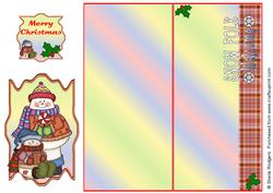 Over Top Card and Toppers - Cute Snowmen