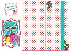 Over Top Card and Toppers - Christmas Owls