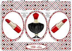 Lipstick and Perfume Oval Folded Pop Out Card