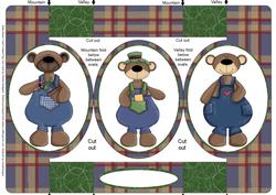 Male Bears Oval Folded Pop Out Card