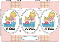Mother's Day 5 Oval Folded Pop Out Card