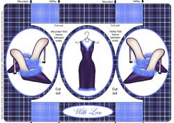 Navy Dress and Shoes Oval Folded Pop Out Card