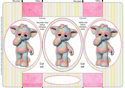 Patchwork Plushie Oval Folded Pop Out Card