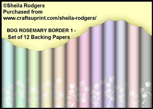 Bog Rosemary Border 1 - Set of 12 Backing Papers