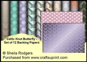 Celtic Knot Butterfly - Set of 12 Backing Papers