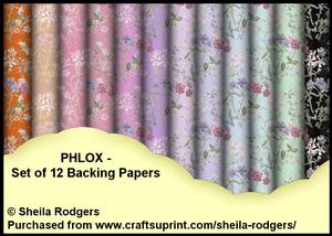 Phlox - Set of 12 Backing Papers
