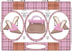 Beige Handbag and Shoes Oval Folded Pop Out Card