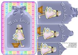 Girl with Flower Tag Shaped Pyramid