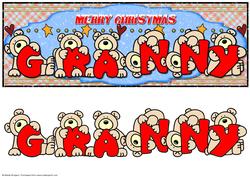 Large Dl Merry Christmas Granny