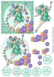 Happy Fairy with Flowers 2