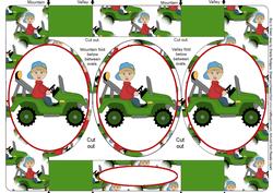 Boy in Green Jeep