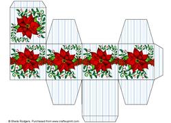 All in One Gift Box - Poinsettia and Holly