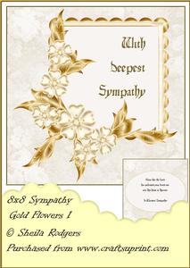 8x8 Sympathy Gold Flowers 1 - Mini Kit
