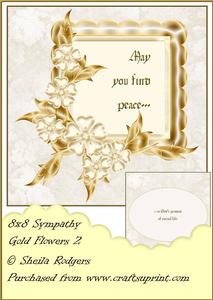 8x8 Sympathy Gold Flowers 2 - Mini Kit