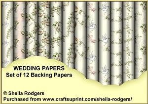 Wedding Papers - Set of 12 Backing Papers