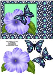 Fantasy Butterfly on Blue Petunia