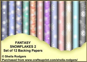 Fantasy Snowflakes 2 - Set of 12 Backing Papers