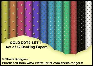 Gold Dots Set 1 - Set of 12 Backing Papers