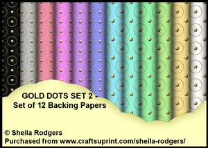 Gold Dots Set 2 - Set of 12 Backing Papers