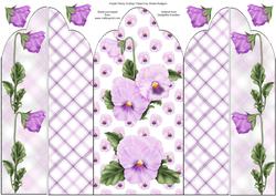 Purple Pansy Scallop Triptych