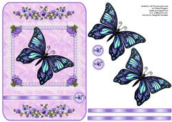 Butterfly with Flowers and Lace