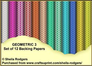 Geometric 3 - Set of 12 Backing Papers