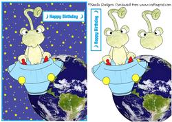 Cute Alien in Spaceship