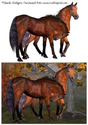 Horses by Tree 1