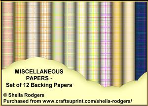 Miscellaneous Papers - Set of 12 Backing Papers
