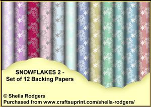Snowflakes 2 - Set of 12 Backing Papers