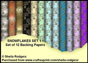 Snowflakes Set 1 - Set of 12 Backing Papers