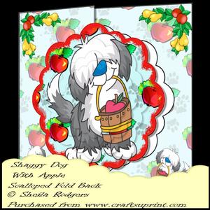 Shaggy Dog with Apple Scalloped Fold Back Mini Kit