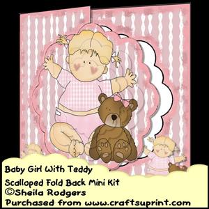 Baby Girl with Teddy Scalloped Fold Back Mini Kit