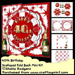 40th Birthday - Scalloped Fold Back Mini Kit