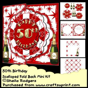 50th Birthday - Scalloped Fold Back Mini Kit
