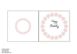 Happy Birthday Flower Circle 2 - 5 Inch Square Insert