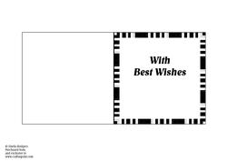 Black and White 2 Best Wishes 1 - 5 Inch Square Insert
