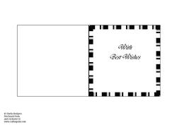 Black and White Best Wishes 3 - 5 Inch Square Insert