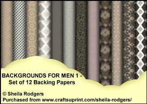 Backgrounds for Men 1 - Set of 12 Backing Papers