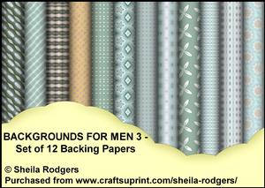 Backgrounds for Men 3 - Set of 12 Backing Papers