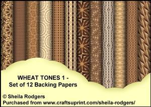 Wheat Tones 1 - Set of 12 Backing Papers