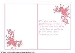 7x5 Insert - Very Special Mother Corner Buttercups 1