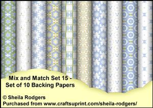 Mix and Match Set 15 - Set of 10 Backing Papers